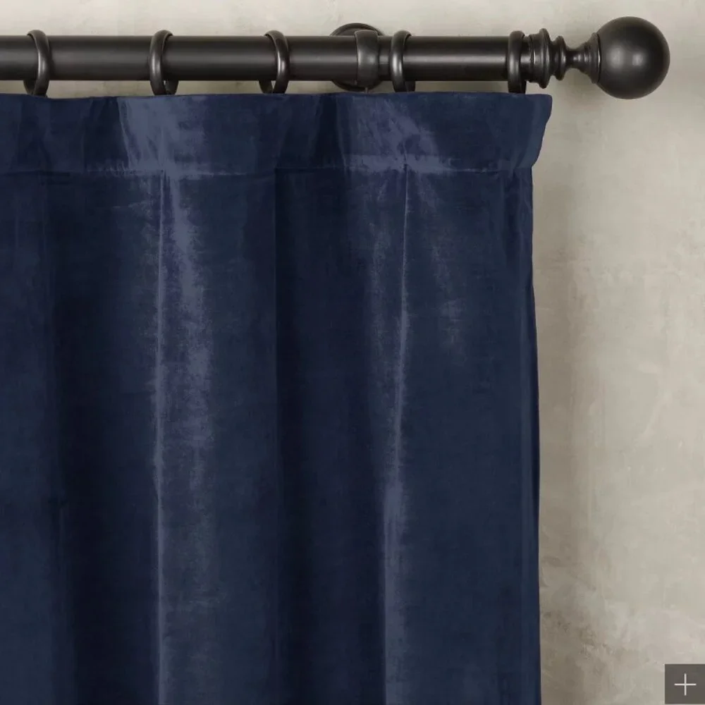 Restoration Hardware Indigo Vintage Velvet Curtains 100
